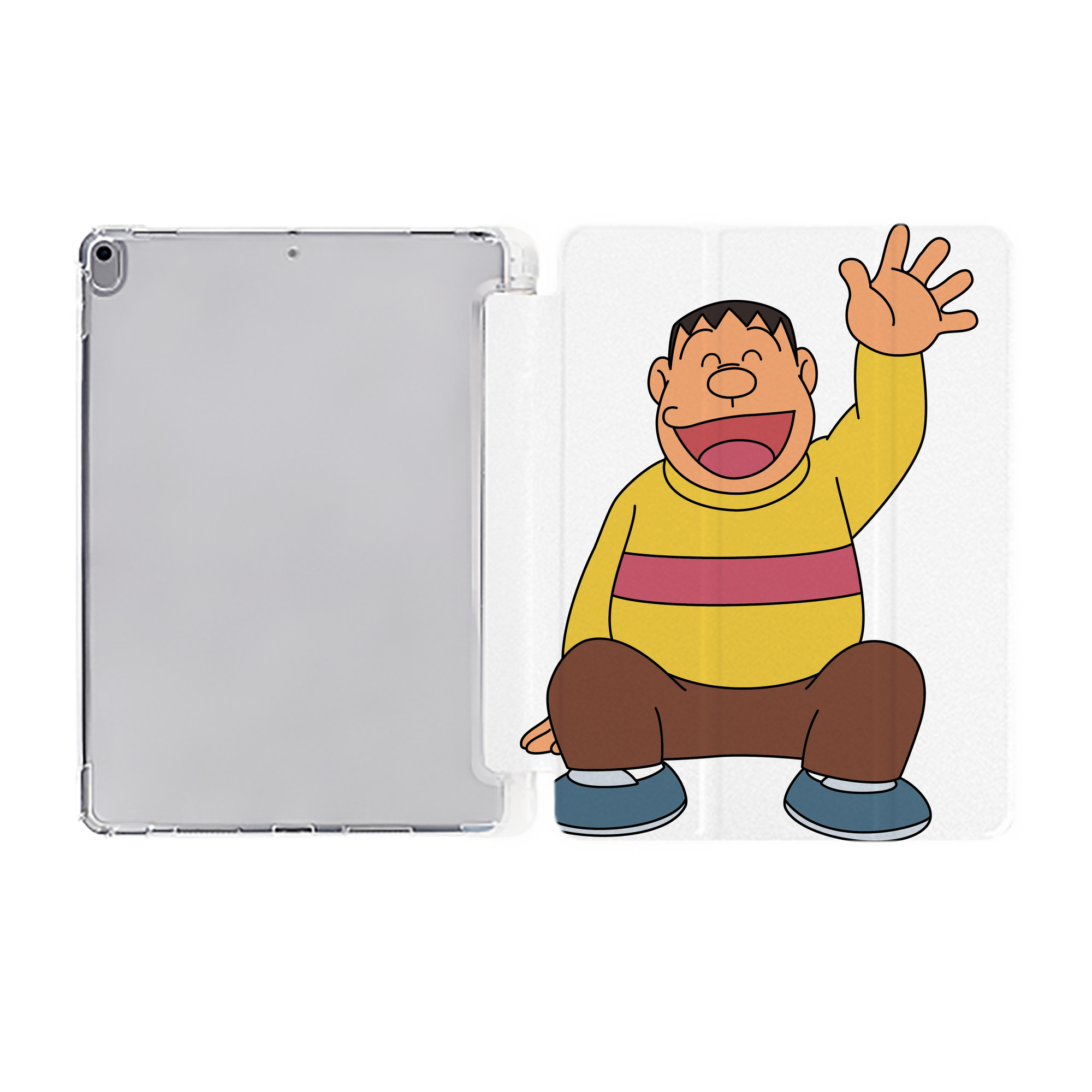 （画像用） ドラえもん 剛田武 Doraemon Gouta Takeshi IPad ケース ペン収納付き 三つ折りスタンド PUレザー×シリコン 対応機種9.5/10.5/10.9インチ